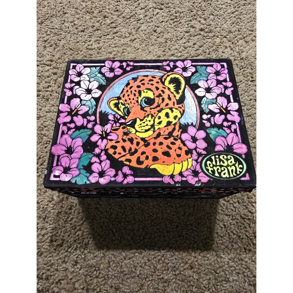 Vintage Lisa Frank Hunter the Leopard Jewelry Box w/Drawer Trinket Jewelry 90s